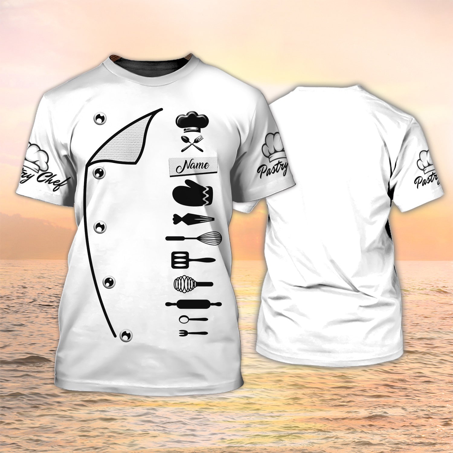 Pastry Chef Tshirt Bakery Uniform Baker White Shirt/ Barker Gift