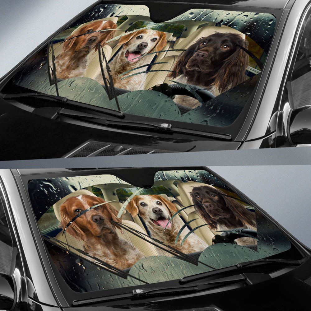 Brittany Rainy Driving Car Sun Shade Cover Auto Windshield Coolspod/ Dog Sun Shade