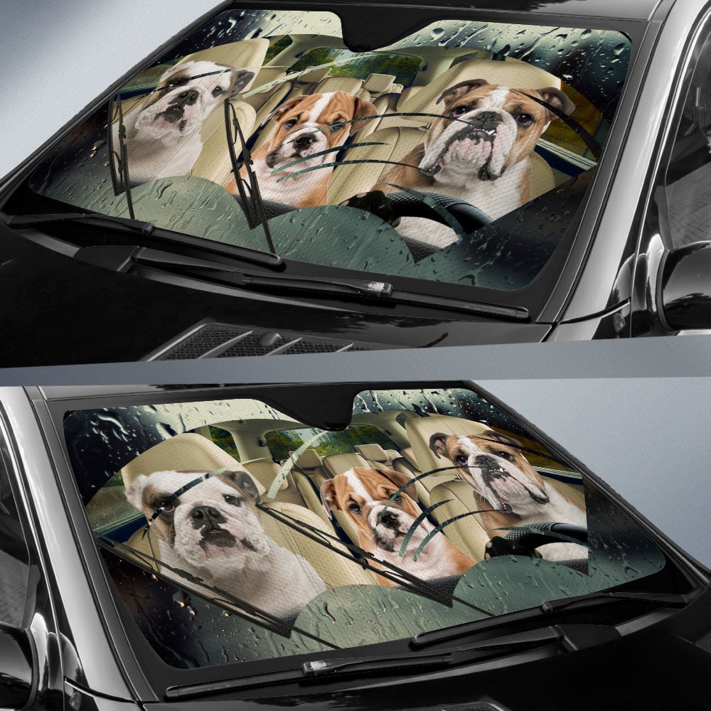 Bulldog Rainy Driving Car Sun Shade Cover Auto Windshield Coolspod