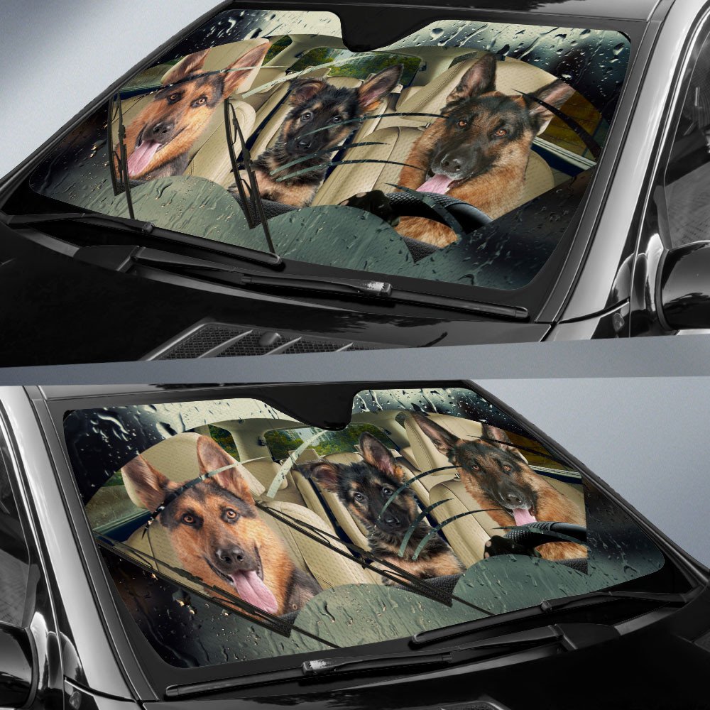 German Shepherd Rainy Driving Car Sun Shade Cover Auto Windshield Coolspod