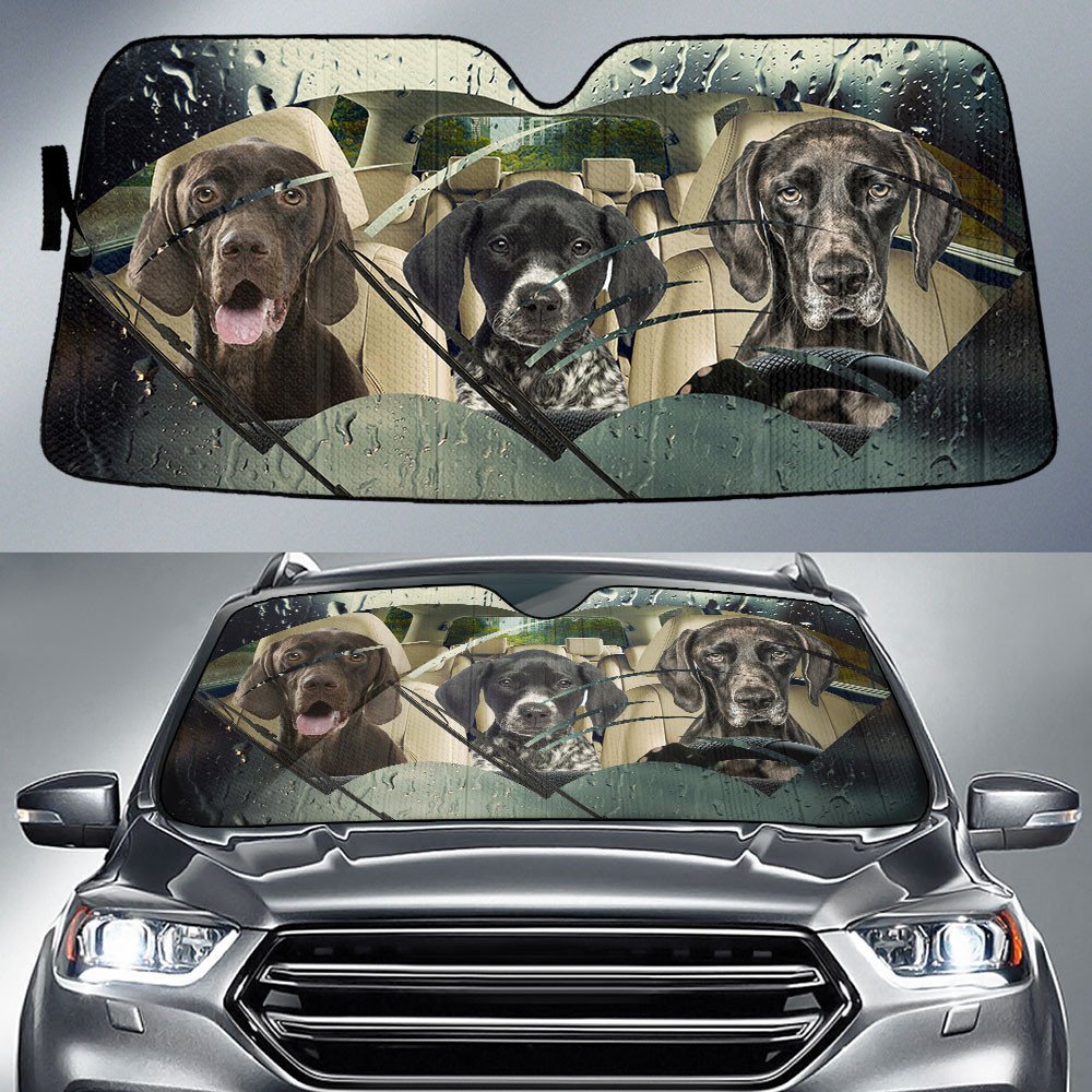 German Shorthaired Pointer Rainy Driving Car Sun Shade Cover Auto Windshield Coolspod