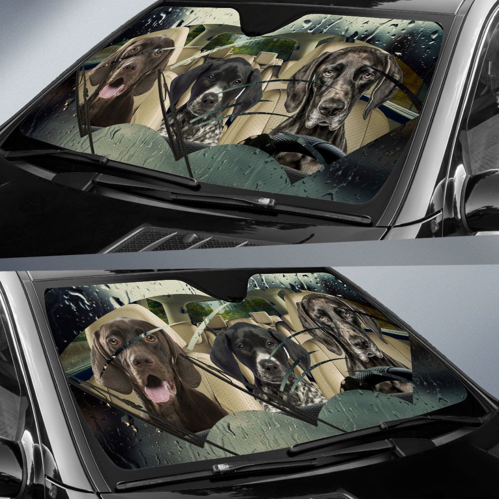 German Shorthaired Pointer Rainy Driving Car Sun Shade Cover Auto Windshield Coolspod