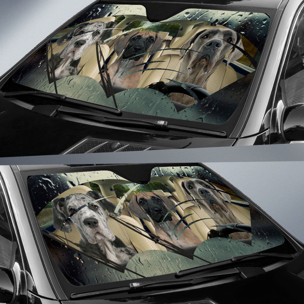Great Dane Rainy Driving Car Sun Shade Cover Auto Windshield Coolspod