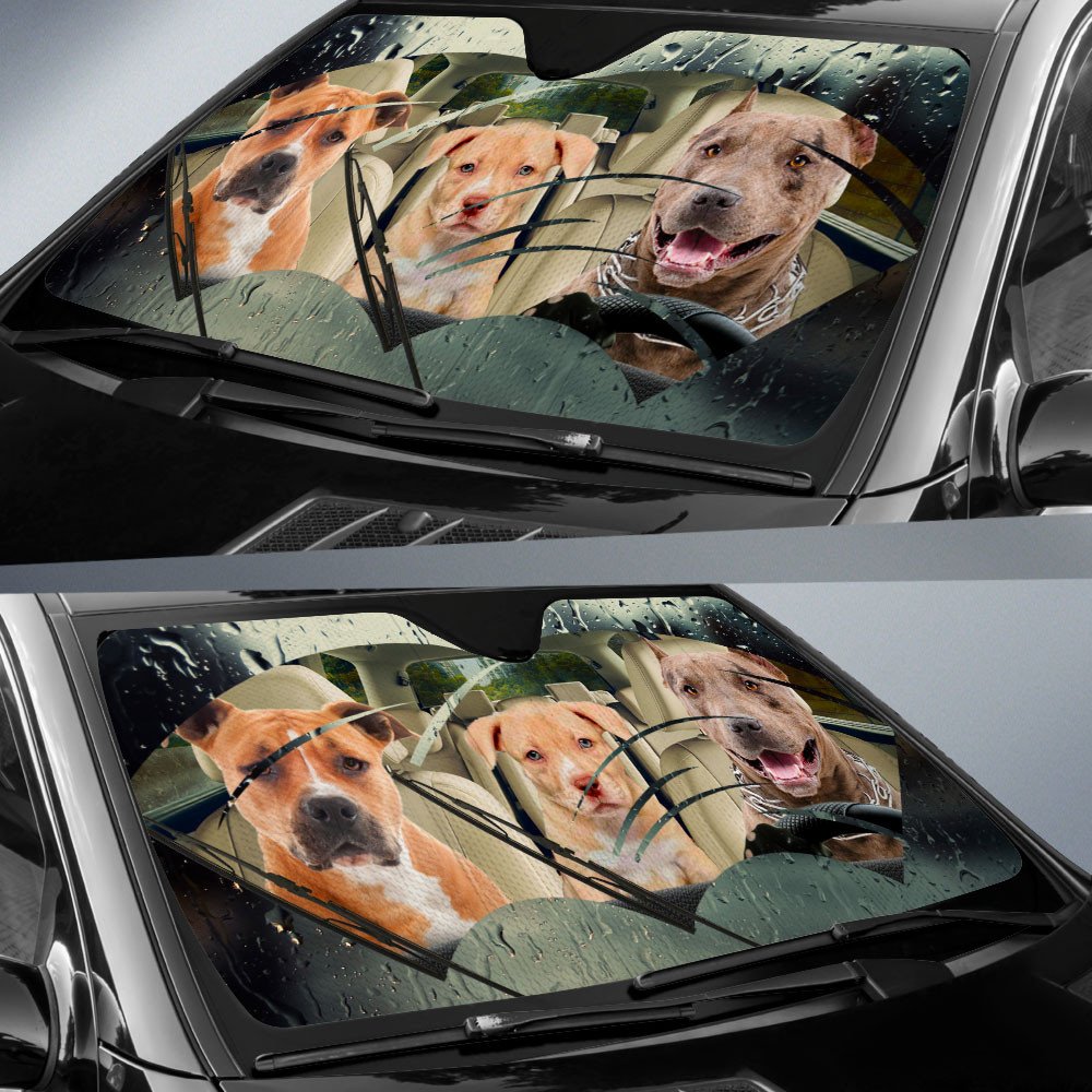 Pitbull Rainy Driving Car Sun Shade Cover Auto Windshield Coolspod