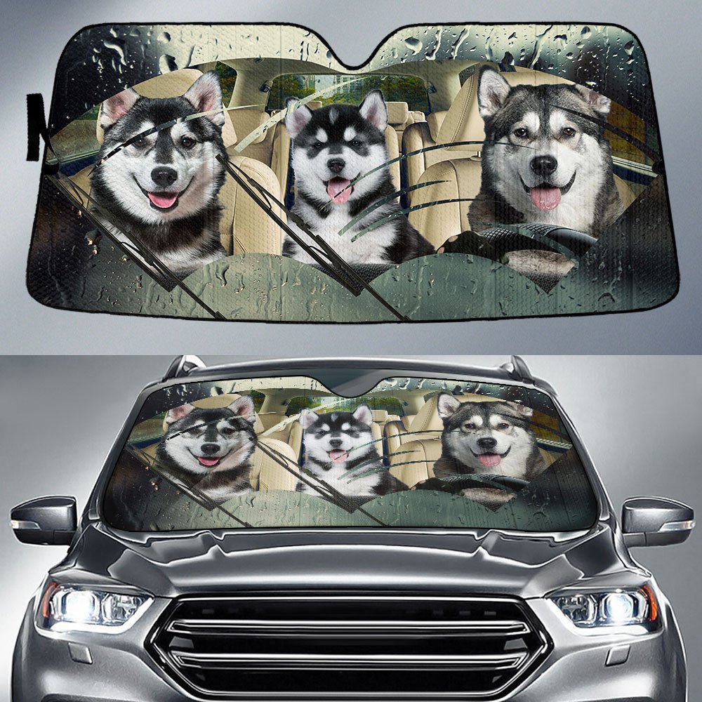 Siberian Husky Rainy Driving Car Sun Shade Cover Auto Windshield Coolspod