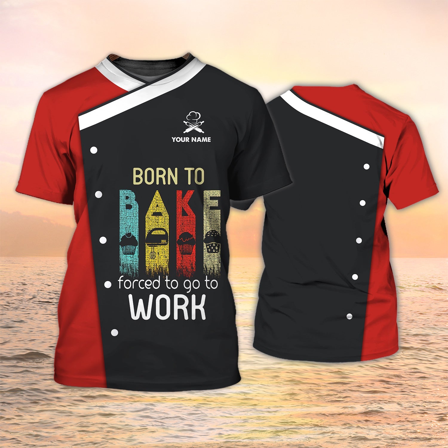 Baking Custom Tshirt Born To Bake Tshirt/ Funny Barker 3D T Shirt
