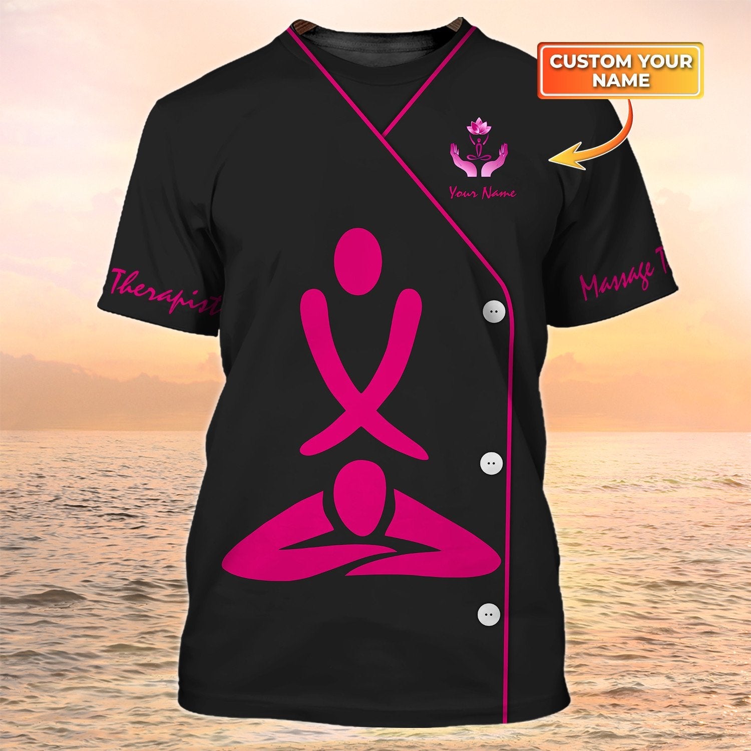 Massage Therapist 3D All Over Print Shirts Custom Massage Uniform Black