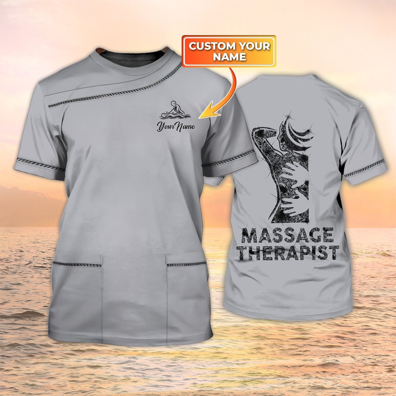 Massage Therapist Custom Shirt Grey For Men Women