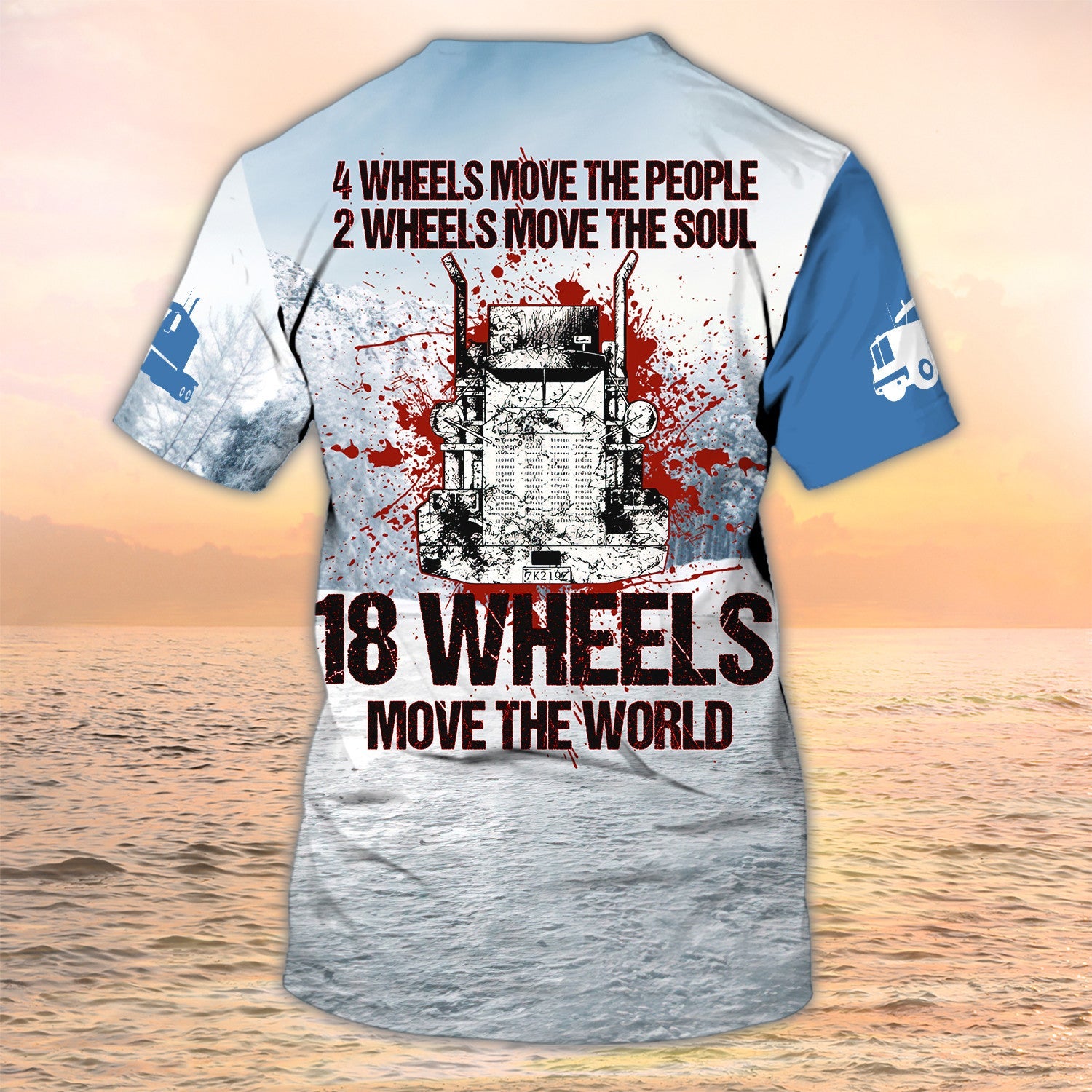 Personalized 3D All Over Print Trucker Shirt 18 Wheels Move The World Trucker Shirt Big Truck T Shirts