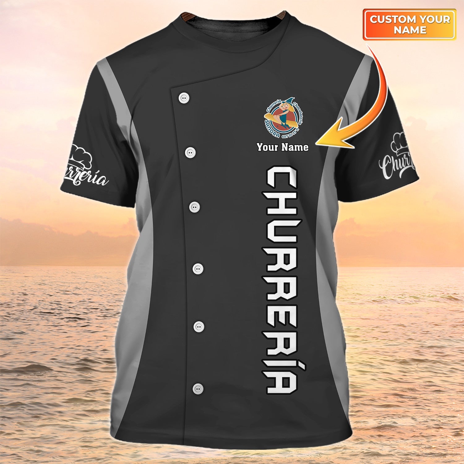 Churreria Tshirt Churros 3D Custom Shirt Black Uniform