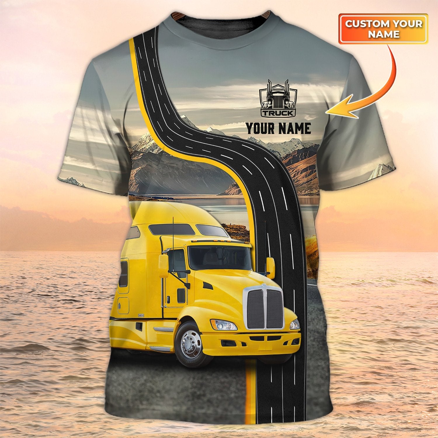 Truck Driver Custom Tshirt 3D All Over Print Yellow Trucking Shirt Gift For Trucker Friend