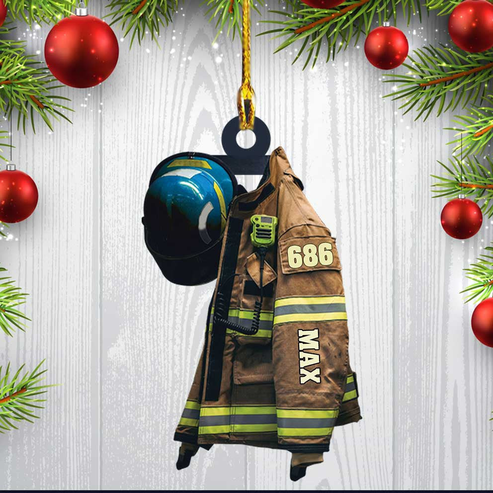 Chief Firefighter Uniform Christmas Ornament/ Custom Acrylic Firefighter Ornament for Him