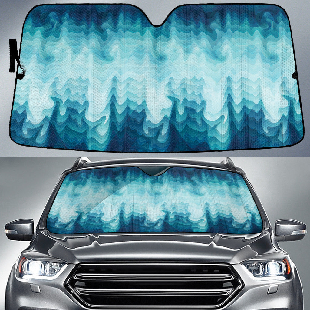 Ocean Blue The Sea Inside Me Waves Pattern Car Sun Shades Cover Auto Windshield Coolspod