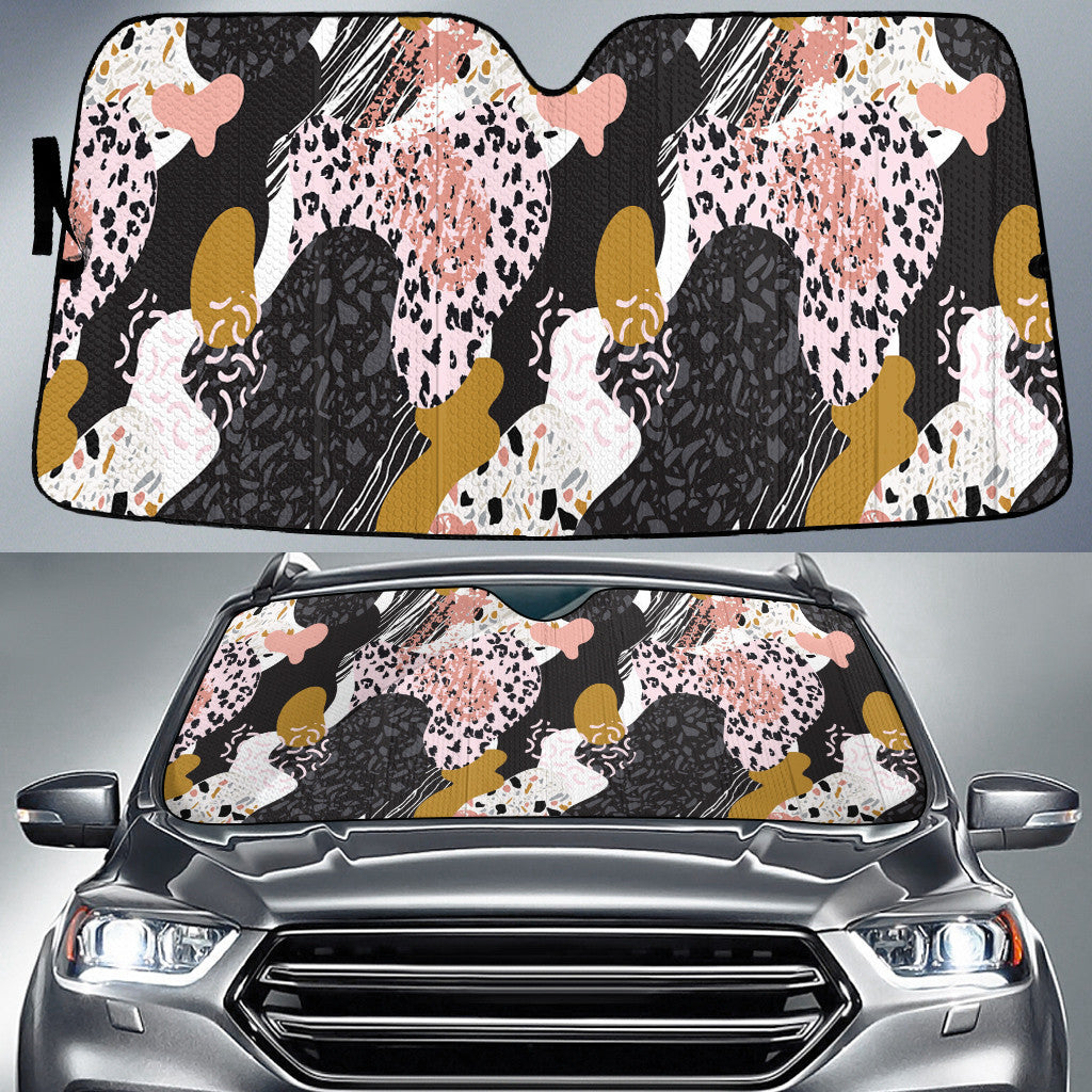 Orange Tone Zebra And Leopard Skin Texture All Over Print Car Sun Shades Cover Auto Windshield Coolspod