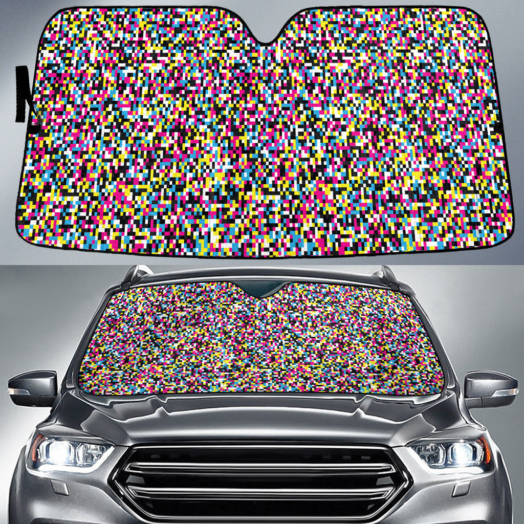 Colorful Pixel Mosaic Pattern All Over Print Car Sun Shades Cover Auto Windshield Coolspod