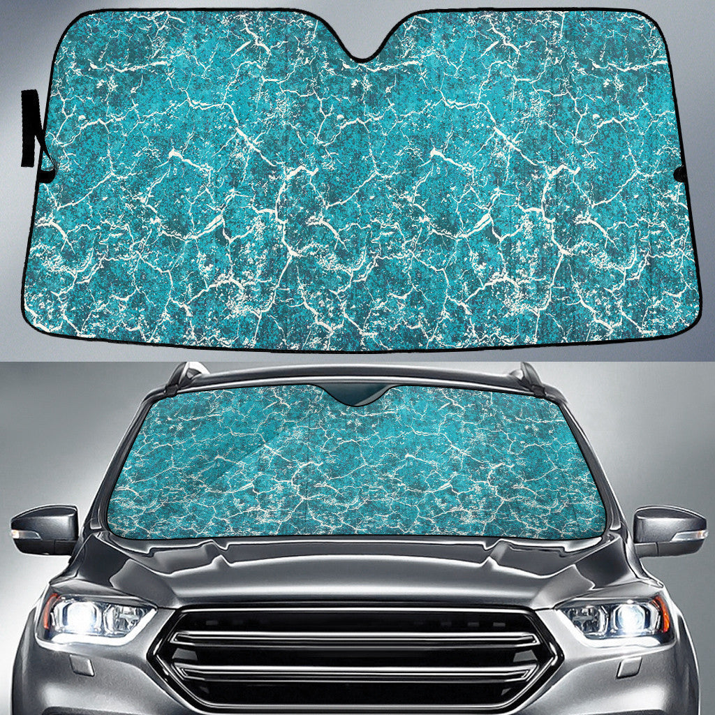 Green Sea Waves Tile Pattern Summer Vibe Car Sun Shades Cover Auto Windshield Coolspod