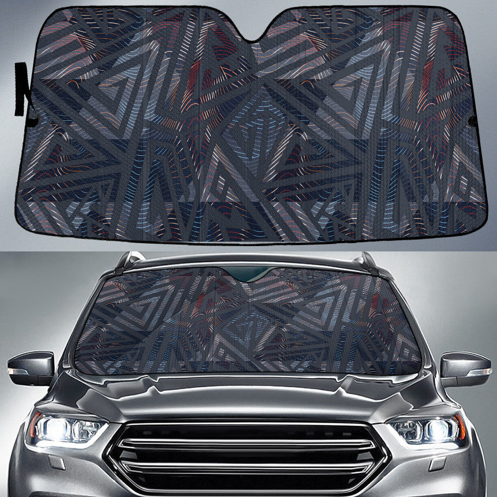 Dark Grey Triangle Pattern Geometric Texture Car Sun Shades Cover Auto Windshield Coolspod
