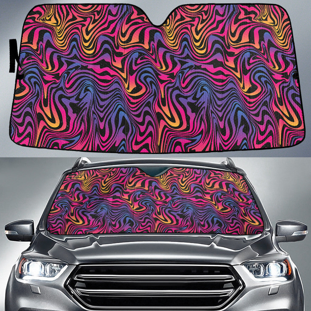 Pink Ombre Starry Night Psychedelic Neon Swirls Pattern Car Sun Shades Cover Auto Windshield Coolspod