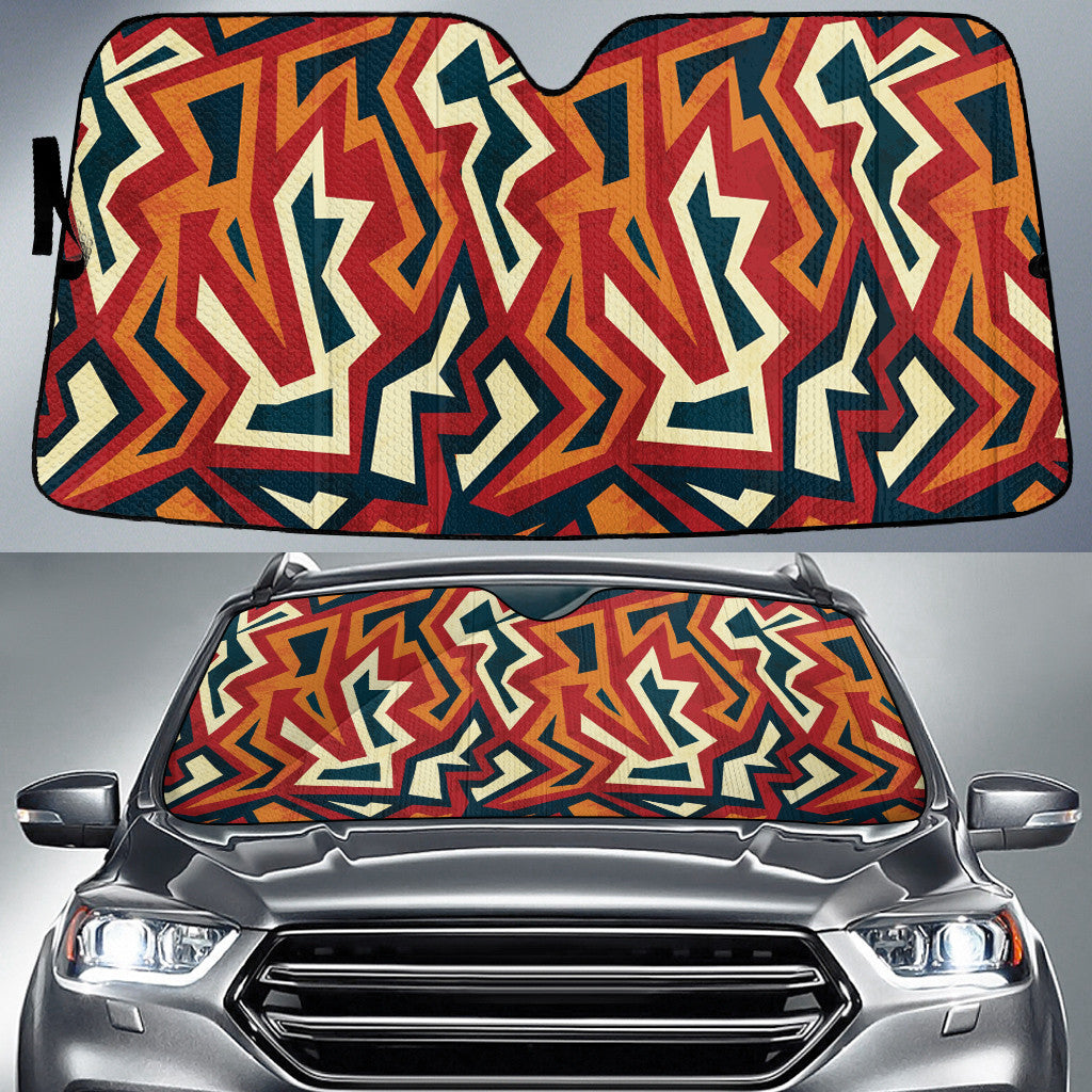 Tribal Lines Lunarable Pattern In Hot Color Car Sun Shades Cover Auto Windshield Coolspod