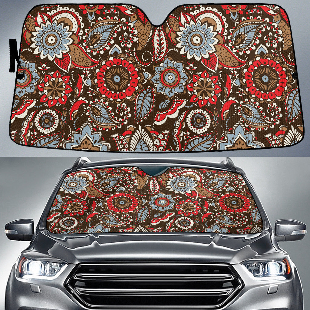 Blue And Red Hawaiian Hibiscus Flower Vintage Style Car Sun Shades Cover Auto Windshield Coolspod