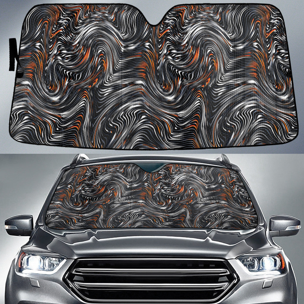 Black And Orange Starry Night Psychedelic Neon Swirls Pattern Car Sun Shades Cover Auto Windshield Coolspod