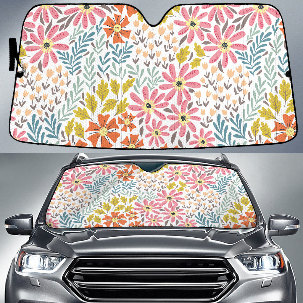 Best Types Of Tropical Flowers Summer Vibe White Theme Car Sun Shades Cover Auto Windshield Coolspod