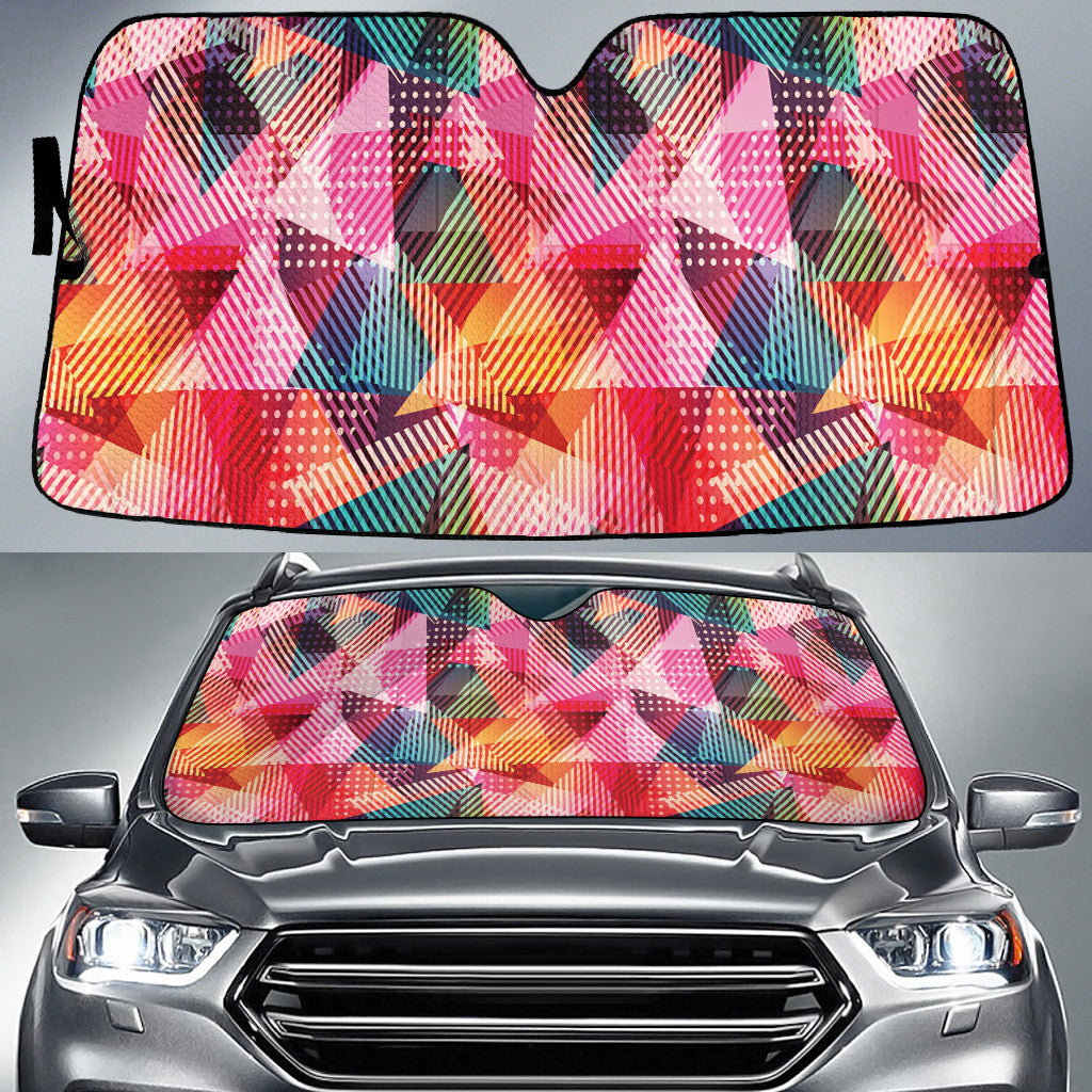 Colorful Bright Triangle Geometric Art All Over Print Car Sun Shades Cover Auto Windshield Coolspod