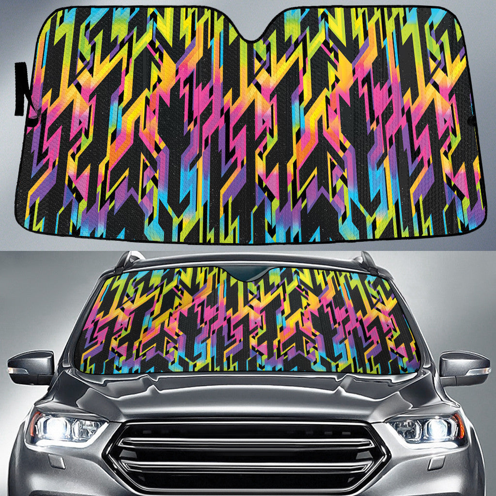 Light Space Blue Multicolot Space Geometric Seamless Pattern Car Sun Shades Cover Auto Windshield Coolspod