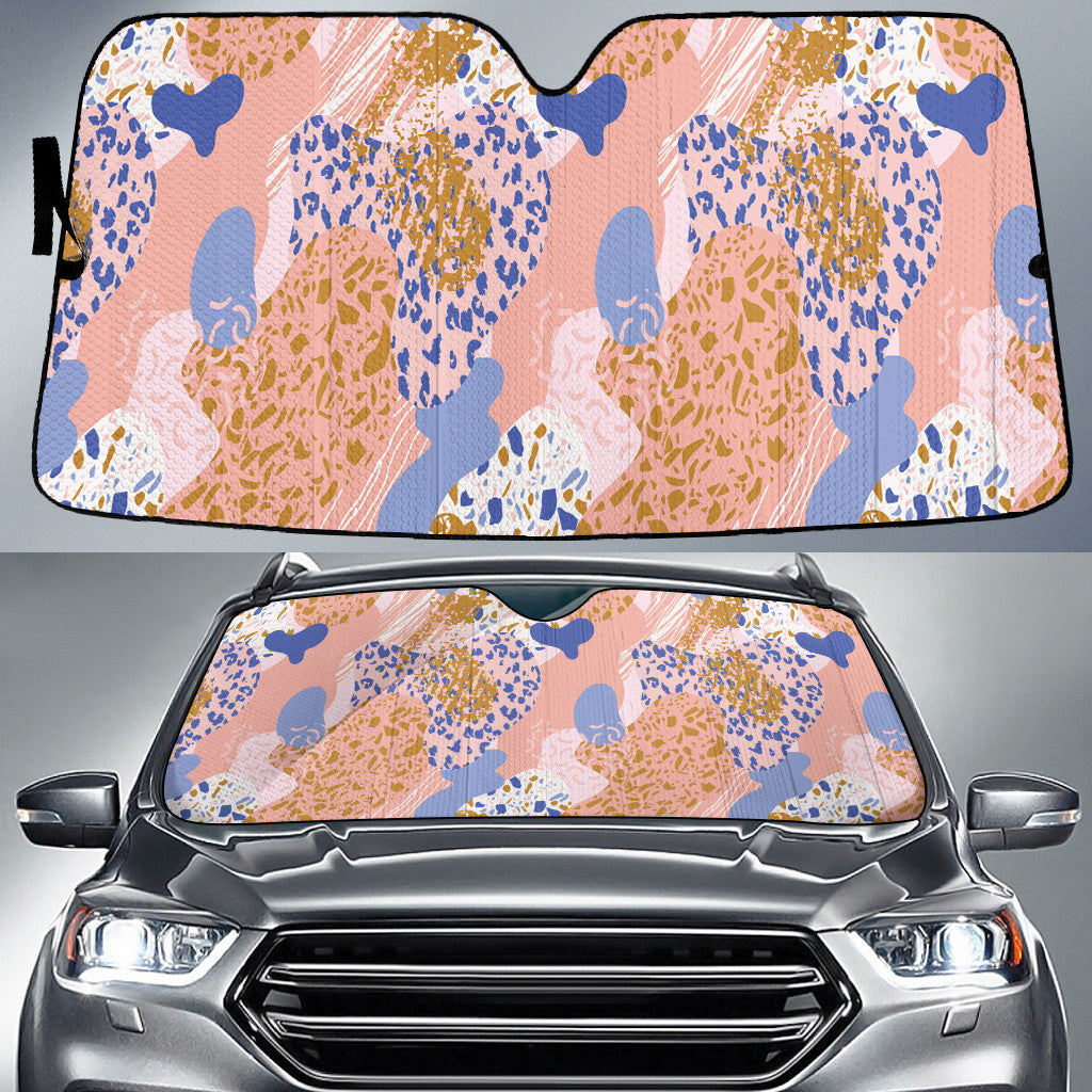 Orange And Blue Tone Leopard Skin Texture All Over Print Car Sun Shades Cover Auto Windshield Coolspod