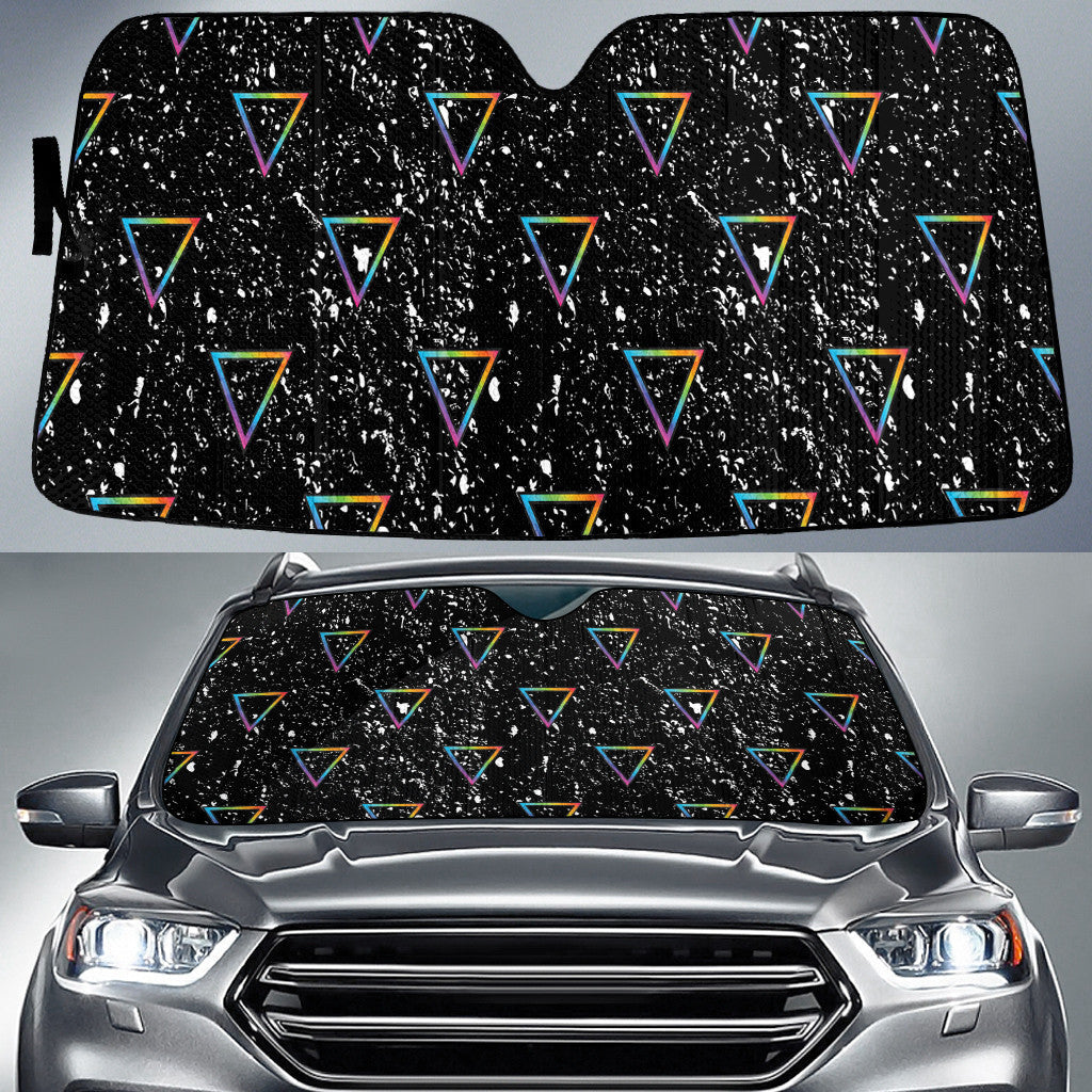 Rainbow Triangle Symbol Black And White Dust Galaxy Theme Car Sun Shades Cover Auto Windshield Coolspod