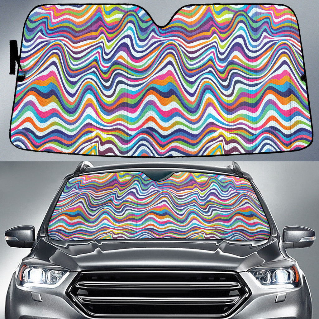 Fantasy Swirl Painting Rainbow Waves Color Car Sun Shades Cover Auto Windshield Coolspod