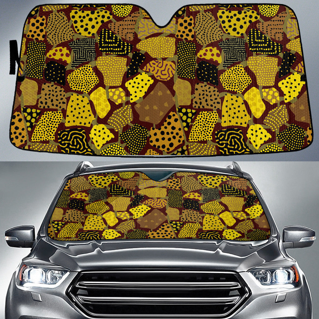 Collection Of Yellow Dot Pattern Abstract Theme Car Sun Shades Cover Auto Windshield Coolspod