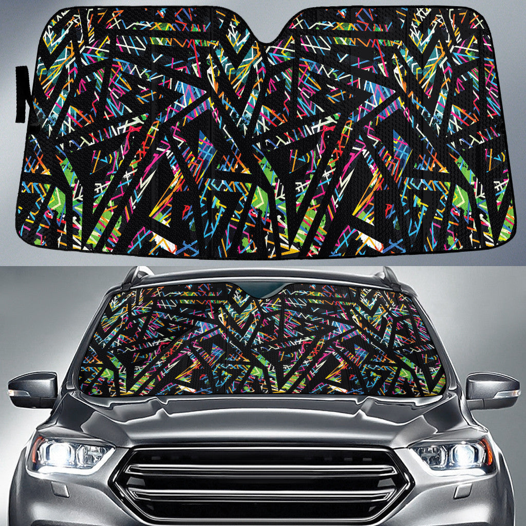 Rainbow Hot Blocks Geometric Pattern All Over Print Car Sun Shades Cover Auto Windshield Coolspod