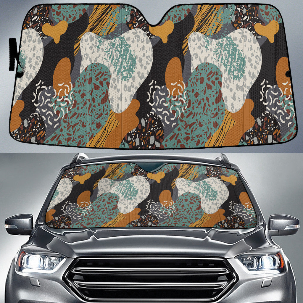 Green And Orange Tone Leopard Skin Texture All Over Print Car Sun Shades Cover Auto Windshield Coolspod