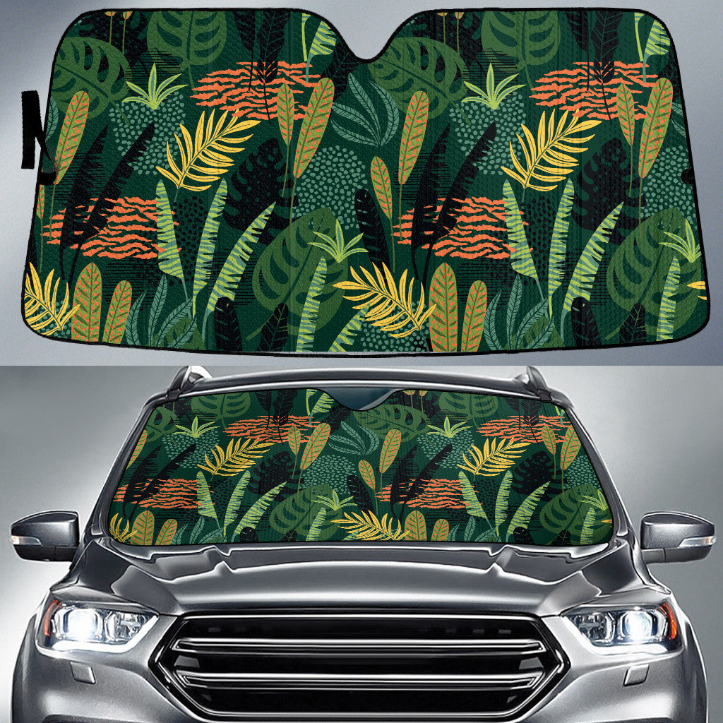 Chromatic Tropical Leaves Collection All Over Print Car Sun Shades Cover Auto Windshield Coolspod