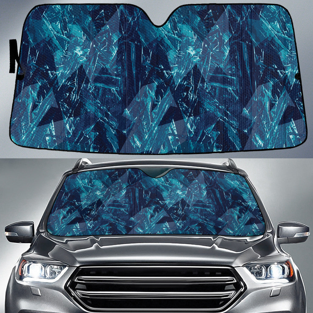 Ice Grunge Seamless Texture Sea Blue Tone Car Sun Shades Cover Auto Windshield Coolspod