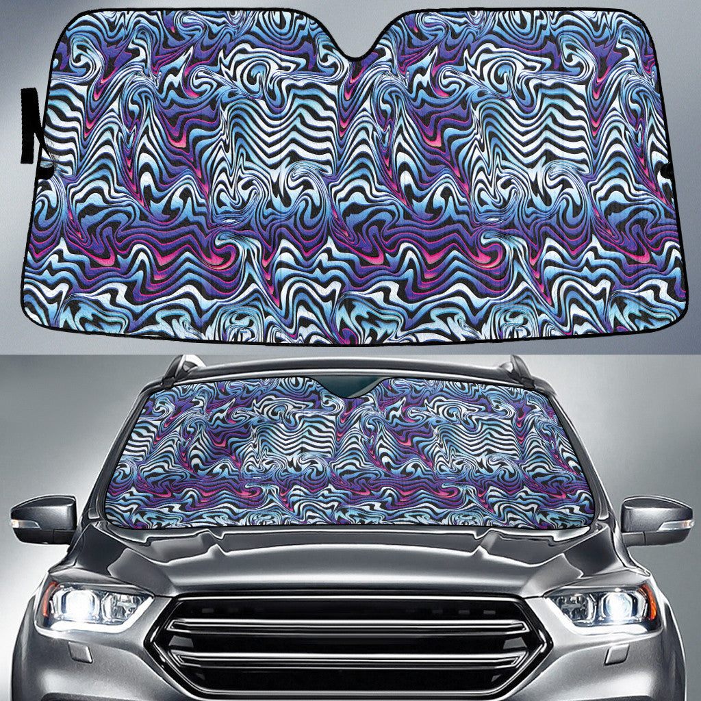 Blue Starry Night Psychedelic Neon Swirls Pattern Car Sun Shades Cover Auto Windshield Coolspod