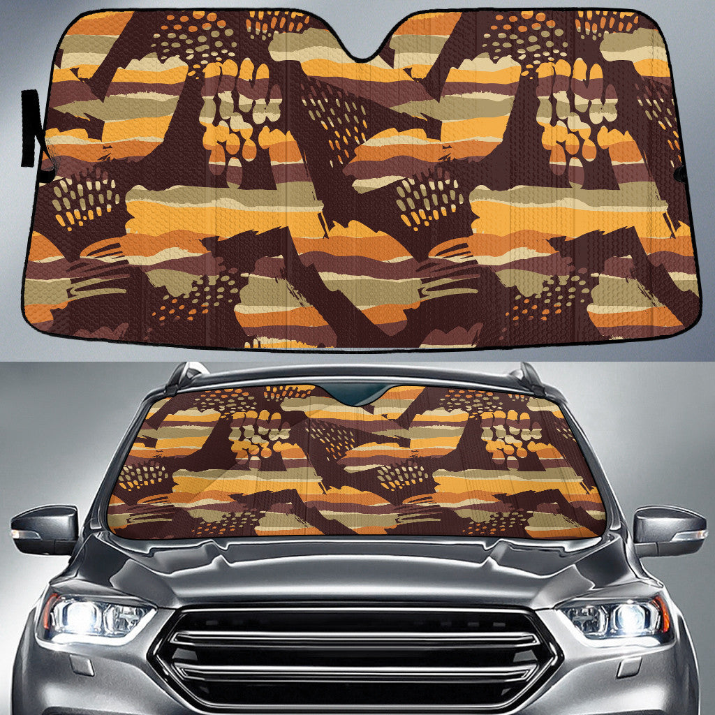 Torn Tropical Leaves Rainbow Stripes All Over Print Car Sun Shades Cover Auto Windshield Coolspod