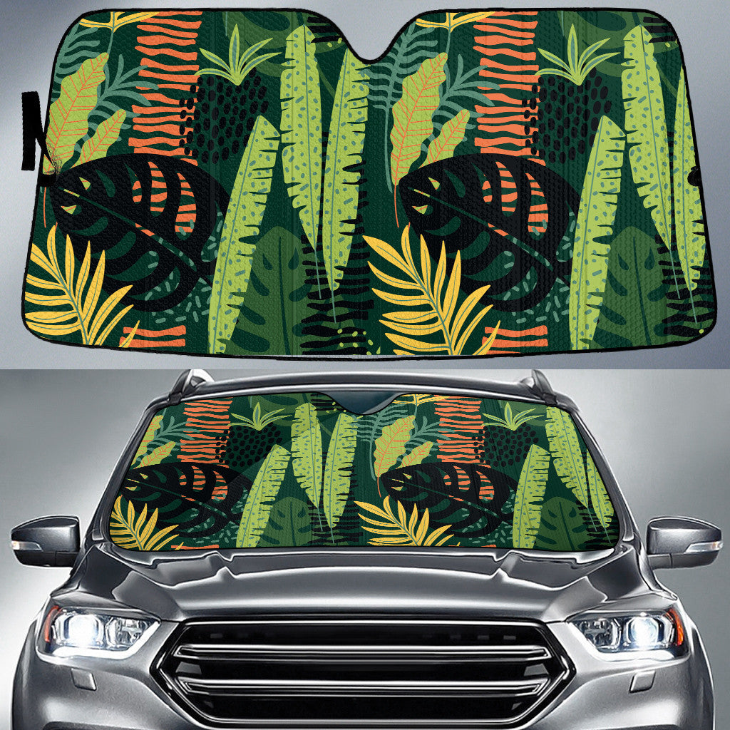 Colorful Tropical Leaves Collection All Over Print Car Sun Shades Cover Auto Windshield Coolspod