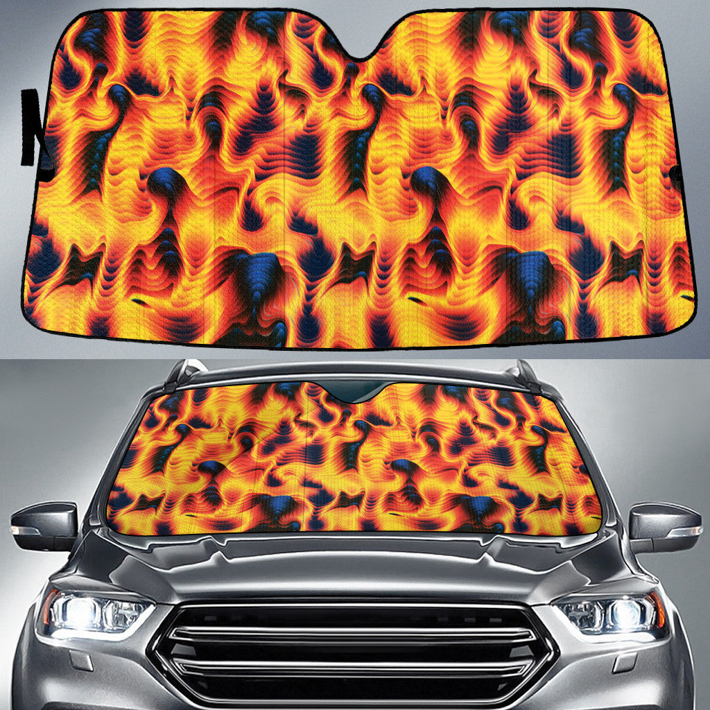 Hot Fire Starry Night Psychedelic Neon Swirls Pattern Car Sun Shades Cover Auto Windshield Coolspod