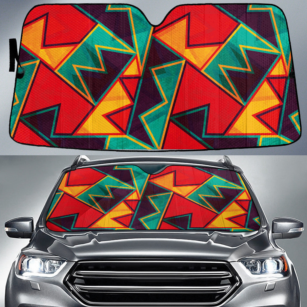 Colorful Hot Blocks Geometric Pattern All Over Print Car Sun Shades Cover Auto Windshield Coolspod