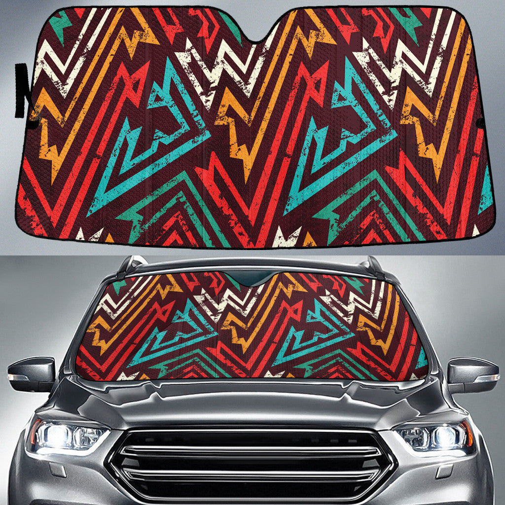 Blurry Tribal Lines Lunarable Pattern In Hot Color Car Sun Shades Cover Auto Windshield Coolspod