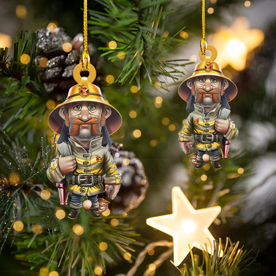 Old Firefighter Christmas Ornament for Old Firefighter/ Gift for Father Acrylic Firefighter Ornament