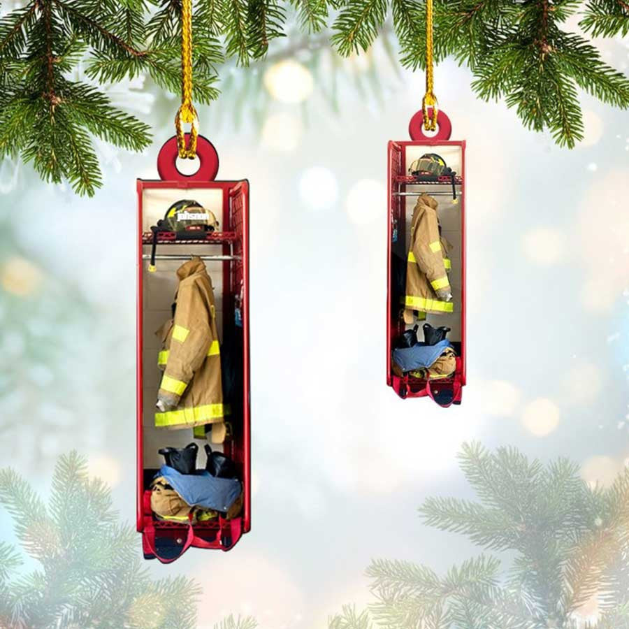 Custom Firefighter Box Christmas Ornament for Fireman/ Flat Acrylic Ornament for Firefighter