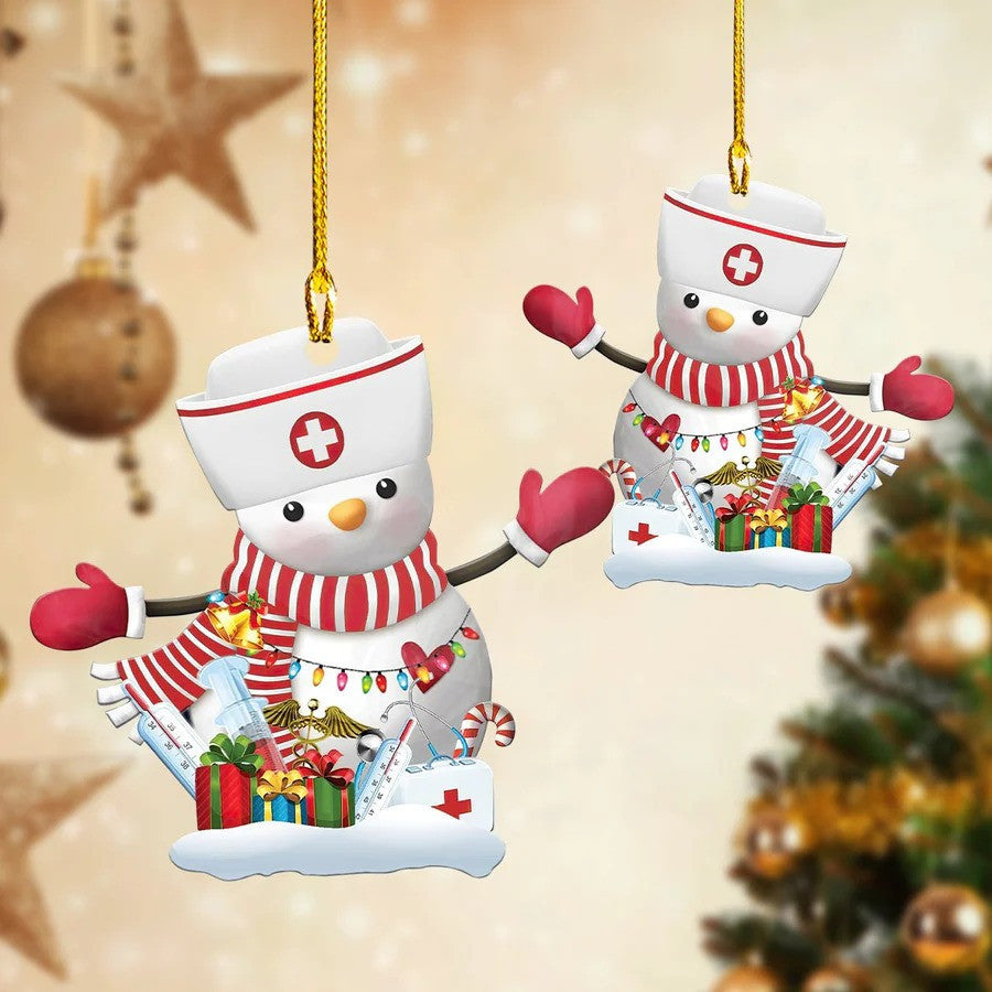 Nurse Snowman Christmas Ornament for Tree Decoration/ Gift for Nurse