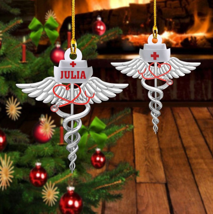 Customized Nurse Logo Christmas Ornament/ Gift for Nurse Acrylic Ornament