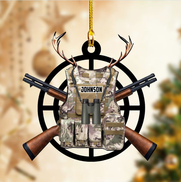 Customized Deer Hunting Costume Acrylic Ornament for Deer Hunter/ Gift for Father
