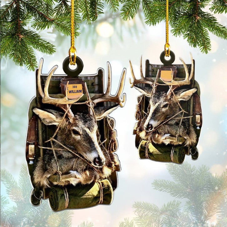 Personalized Deer Hunting Ornament for Christmas/ Acrylic Ornament for Father and Son