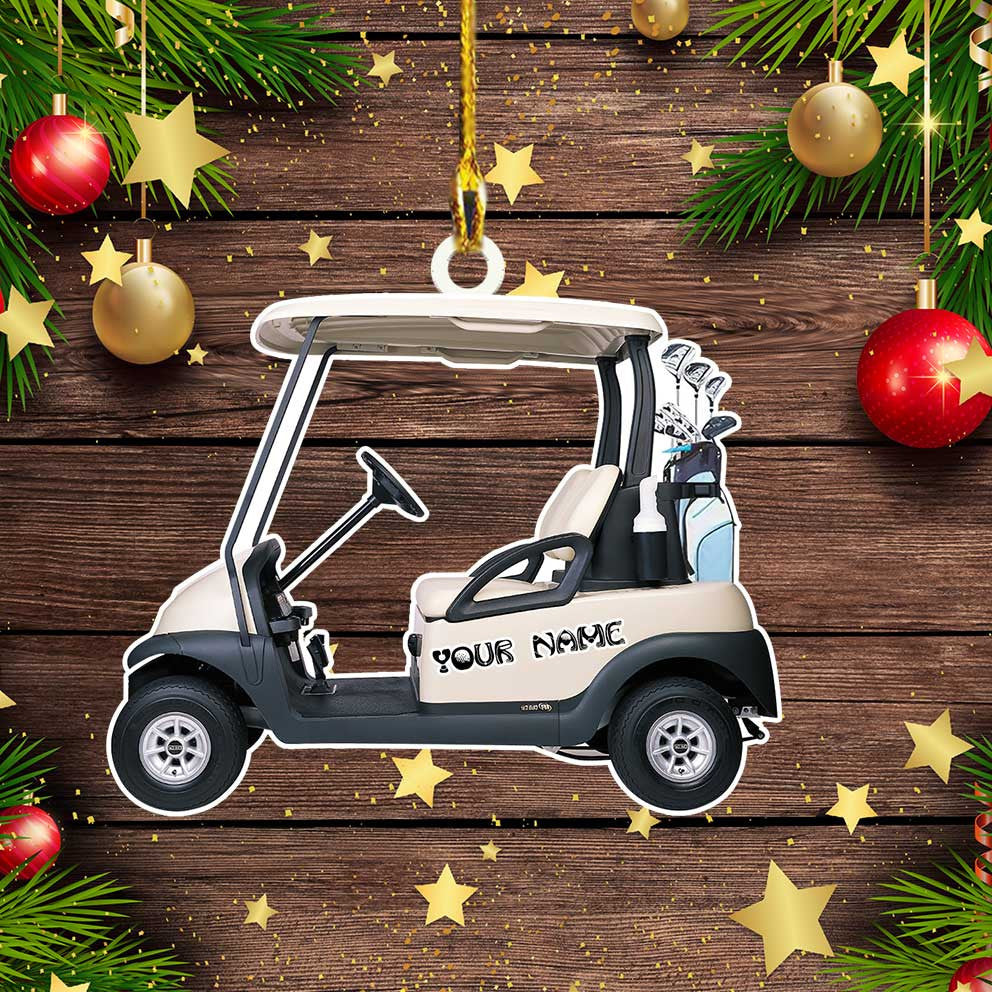 Personalized Golf Car Acrylic Ornament for Golf Lovers