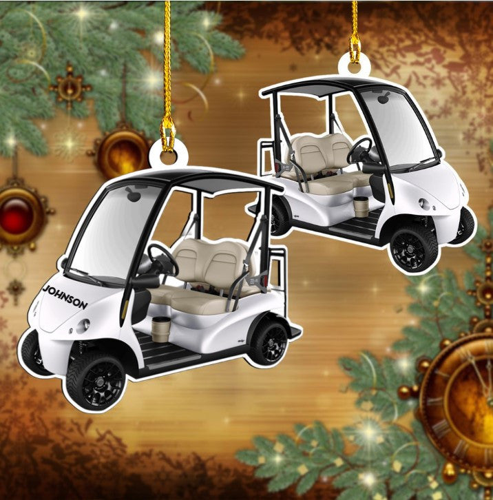 Personalized Golf Car Acrylic Ornament for Golf Lovers